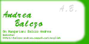 andrea balczo business card